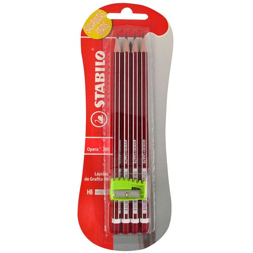 Lápices STABILO Opera 4 un. + sacapuntas