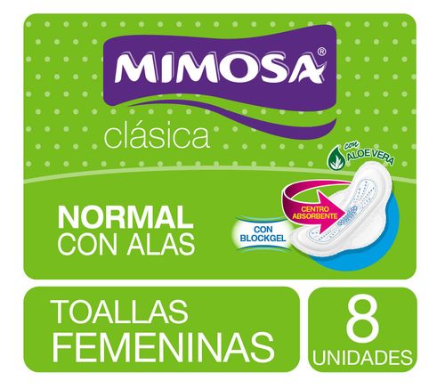 Toalla Femenina MIMOSA Clásica con Alas 8 un.