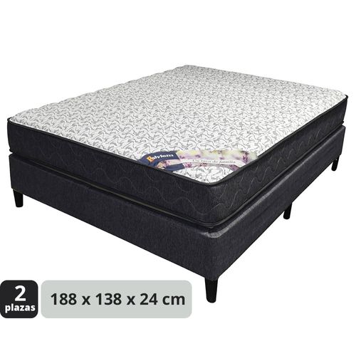 Conjunto de somier Glamour 2 plazas 188x138x24 cm