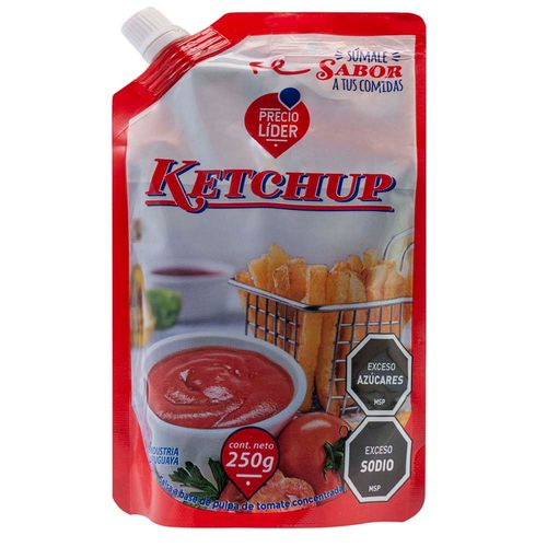 Ketchup PRECIO LÍDER doypack con tapón 250 g