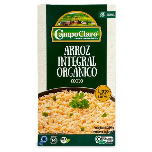 Arroz integral orgánico cocido CAMPOCLARO 250 g