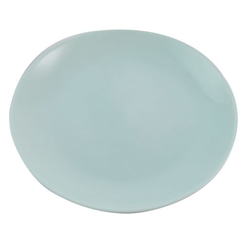 Plato postre 19 cm vidrio templado turquesa