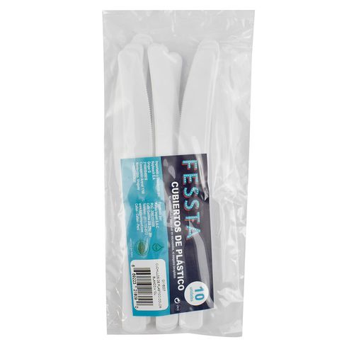 Cuchillo pack x 10 un. 17 cm blanco