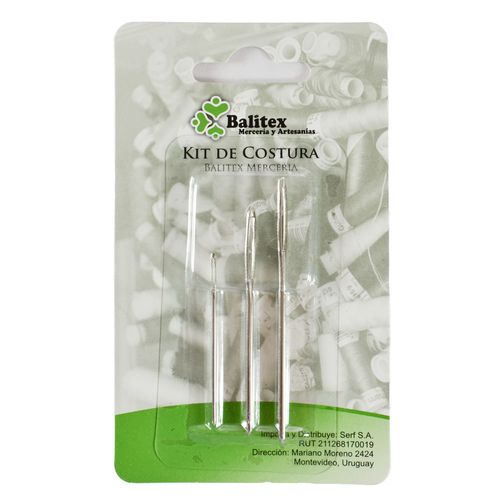 Aguja de coser lana de metal set x 3 unidades
