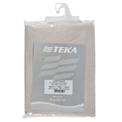 Sábana ajustable Twin Teka Beige 88x188+30 cm