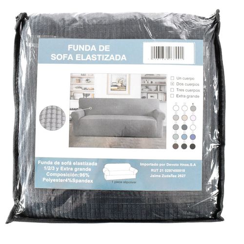 Funda sofá Punto Jacquard 2 cuerpos Gris 05