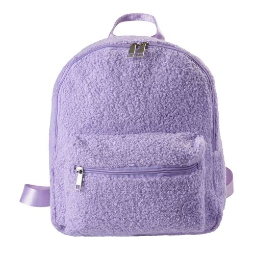 Mochila tela de peluche lisa 26x14x30 cm 3 colores