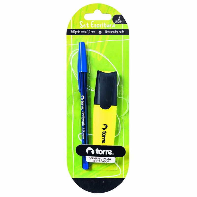 Boligrafo-azul-destacador-amarillo-TORRE-0