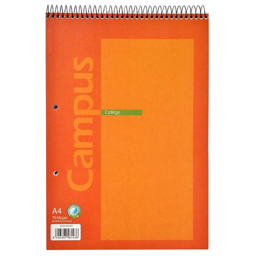 Block campus A4 rayado con espiral 80h tapa flexible