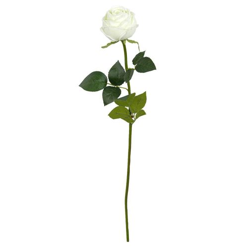 Flor artificial rosa inglesa blanca 56 cm