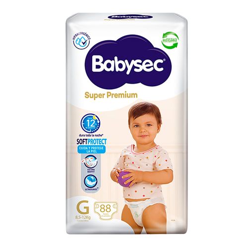 Pañal BABYSEC Premium G 88 un.