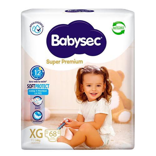 Pañal BABYSEC Super Premium XG 68 un.