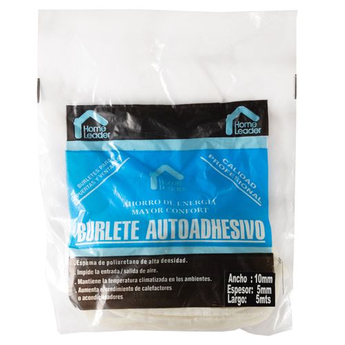 Burlete HOME LEADER 10 mm x 5 m x 5 mm blanco
