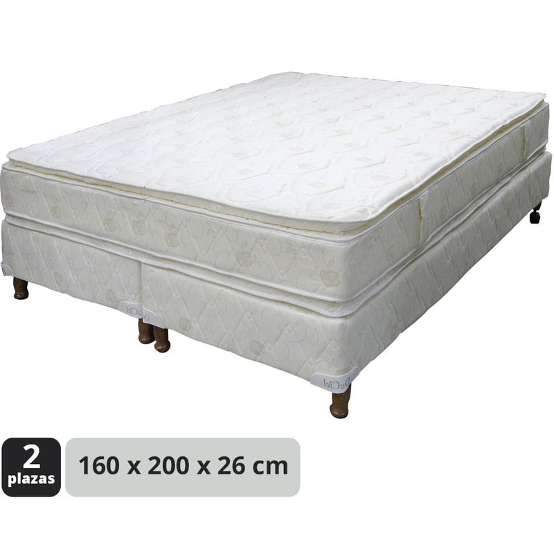 Conjunto-de-Sommier-2-plazas-Queen-160x200x26cm-Doble-Pillow-0