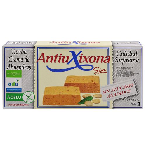 Turrón crema almendra sin azúcar Antiu Xixona 200 g