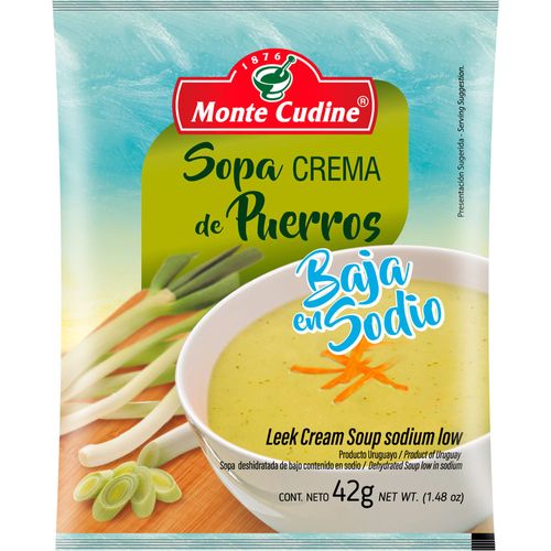 Sopa crema de puerros MONTE CUDINE baja en sodio