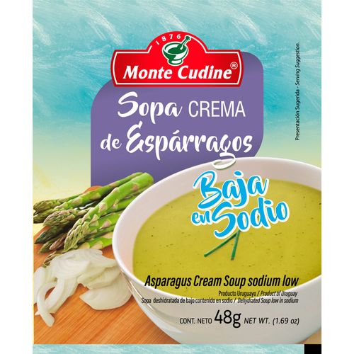 Sopa crema de espárragos MONTE CUDINE baja en sodio