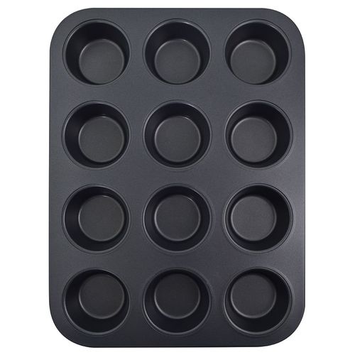 Molde muffin x12 35x26.5x3cm antiadherente gris