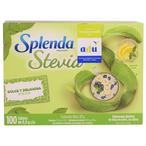 Edulcorante SPLENDA con stevia 100 sobres