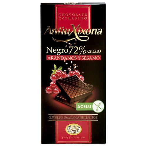 Chocolate ANTIU XIXONA negro 72% arándanos 100 g