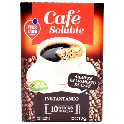 Café soluble PRECIO LÍDER clásico 10 sticks