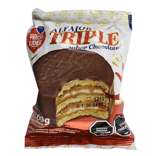 Alfajor triple chocolate PRECIO LÍDER 60 g