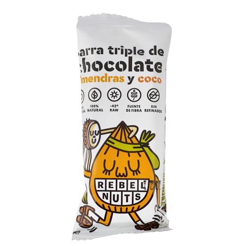 Barrita REBEL NUTS chocolate almendras y coco 40 g