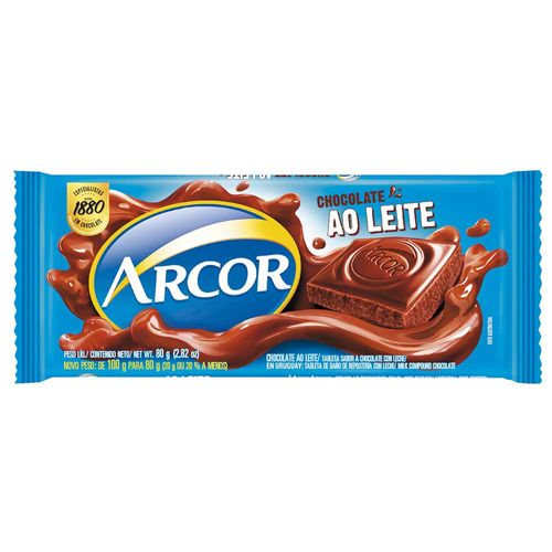 Chocolate ARCOR con leche 80 g