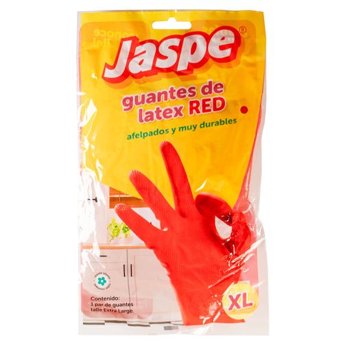 Guante látex JASPE rojo extra grande