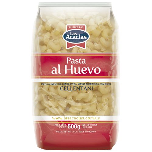 Fideos al huevo LAS ACACIAS cellentani 500 g