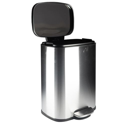 Papelera con pedal 12 L rectangular HOME 28x26xh38 cm Acero Inoxidable
