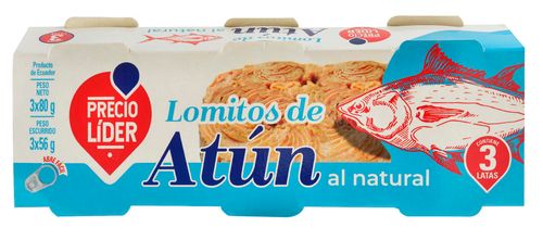 Atún lomito al natural PRECIO LÍDER tripack 240 g