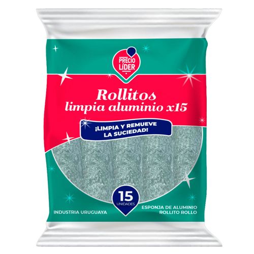 Esponja aluminio PRECIO LÍDER rollito x 15 un.