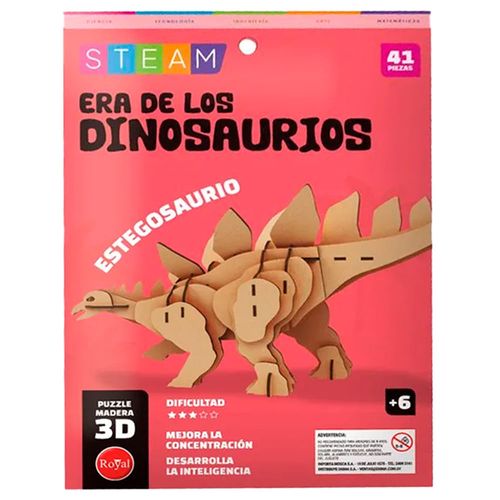 Puzzle Madera 3D Dino 41 Piezas ROYAL
