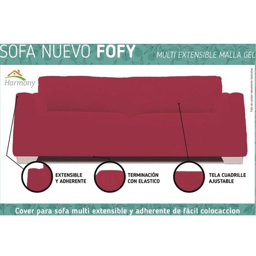 Funda de sofá 1 cuerpo FOFFY Bordo 100% poliéster