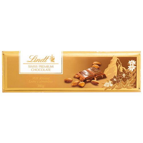 Chocolate LINDT LINDOR Premium Leche y Almendras 300 g