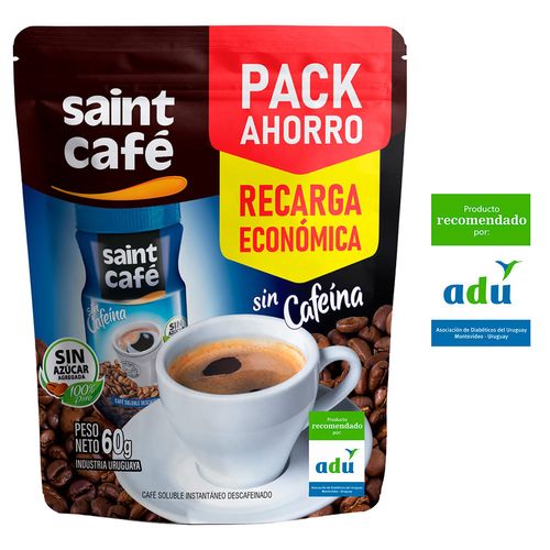 Café soluble descafeinado SAINT recarga 60 g