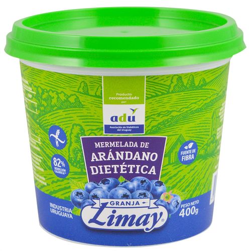 Mermelada dietética LIMAY arándanos pote 400 g