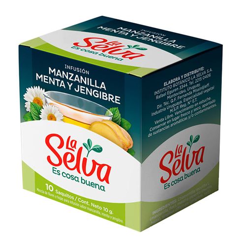 Té LA SELVA manzanilla, menta y jengibre 10 sobres