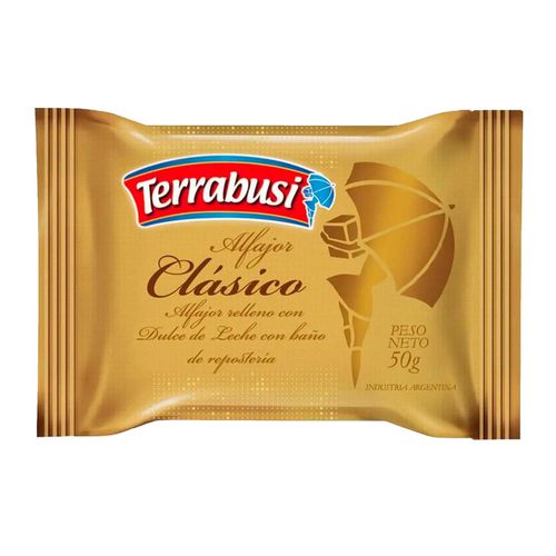 Alfajor clásico TERRABUSI con dulce de leche 50 g