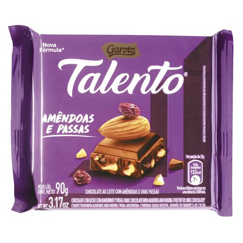 Chocolate GAROTO con almendras y pasas 100 g