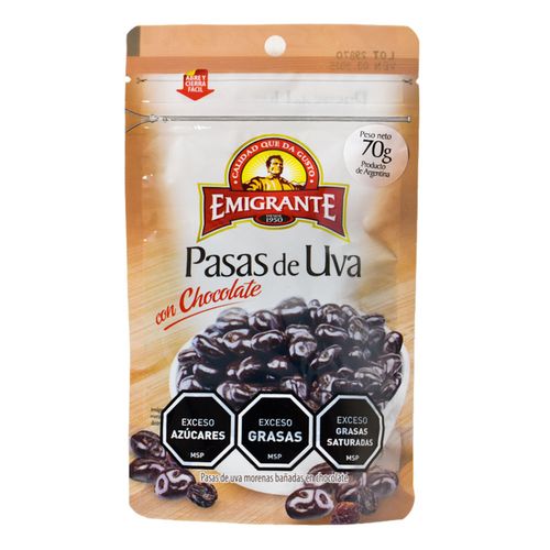 Pasas de Uva con Chocolate EMIGRANTE 70 g