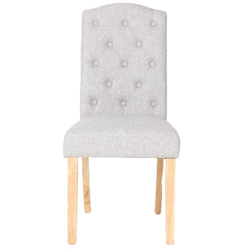 Silla de comedor en tela beige 7x46x66 cm