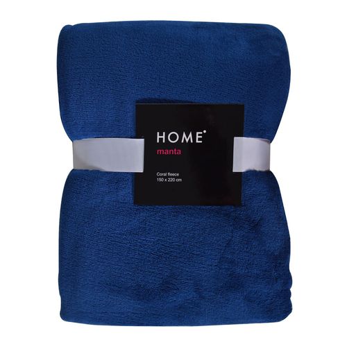 Manta HOME coral Fleece 1 plaza azul oscuro 150x220 cm