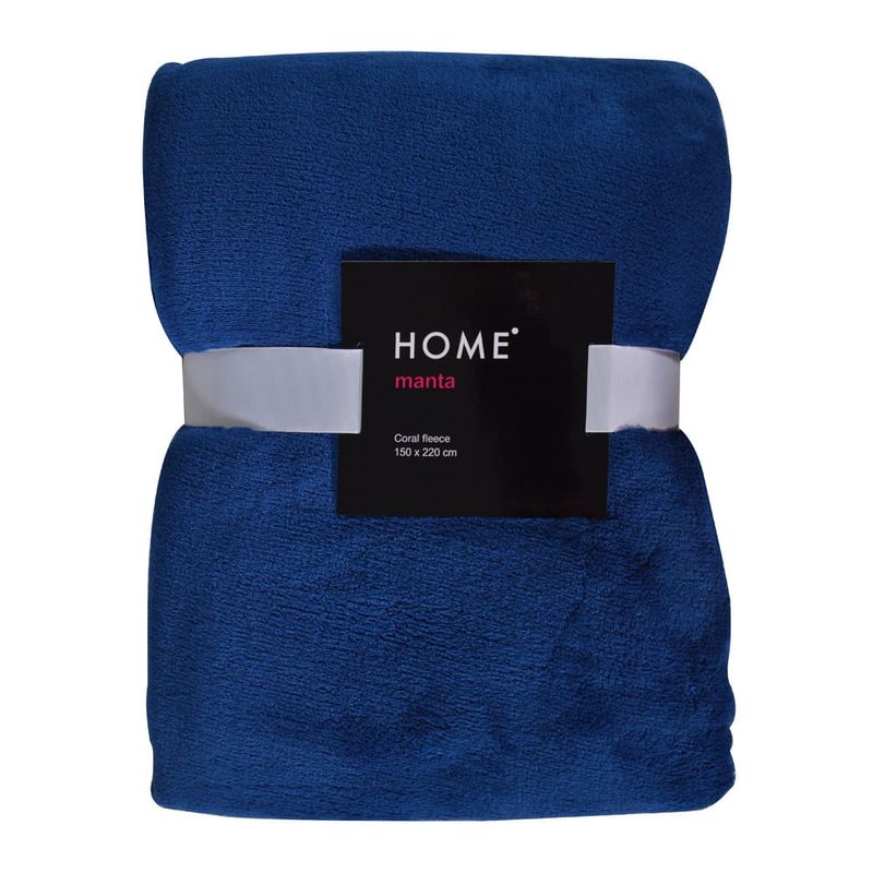Manta-HOME-coral-Fleece-1-plaza-azul-oscuro-150x220-cm-0