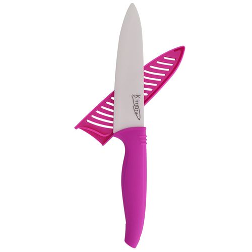 Cuchilla cerámica 15 cm KIMURA mango fucsia