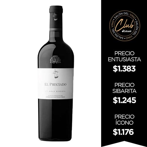 Vino Gran Reserva EL PRECIADO Tinto 750 ml