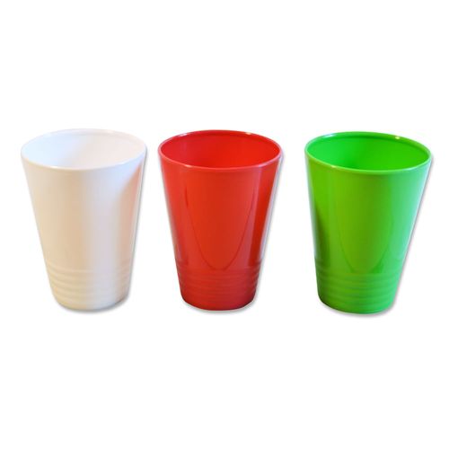 Vaso plastico 300 ml rojo verde blanco