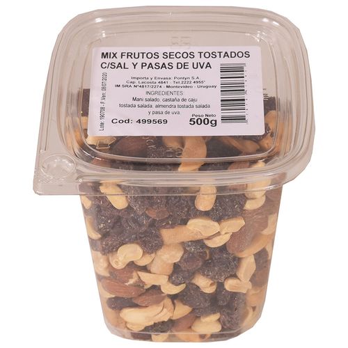 Mix frutos secos salado y pasa morena 500 g