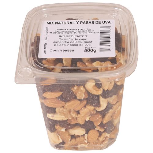 Mix frutos secos natural y pasa morena 500 g